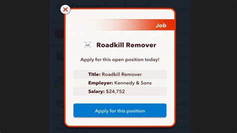 How to become a roadkill remover in BitLife